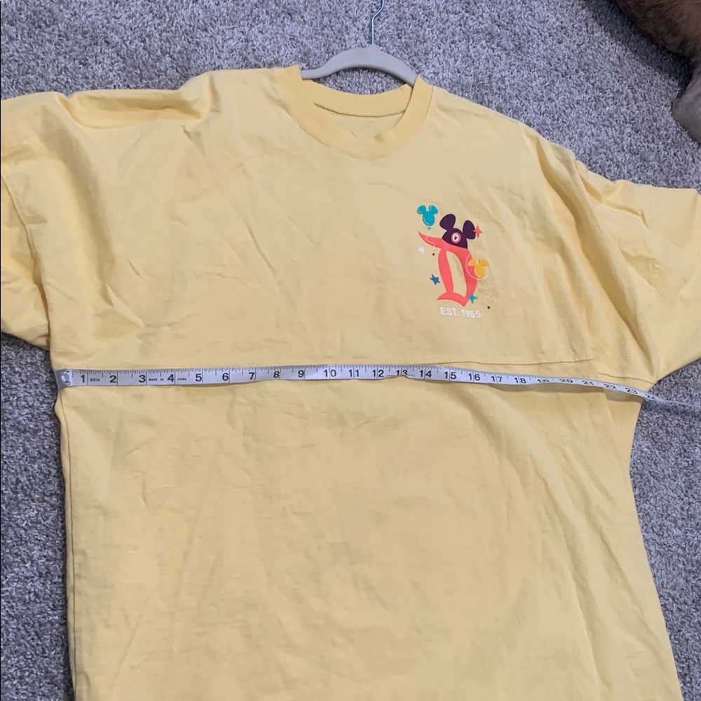 Spirit Jersey Disneyland Yellow Long Sleeve Unisex Shirt Size XL - Picture 8 of 9